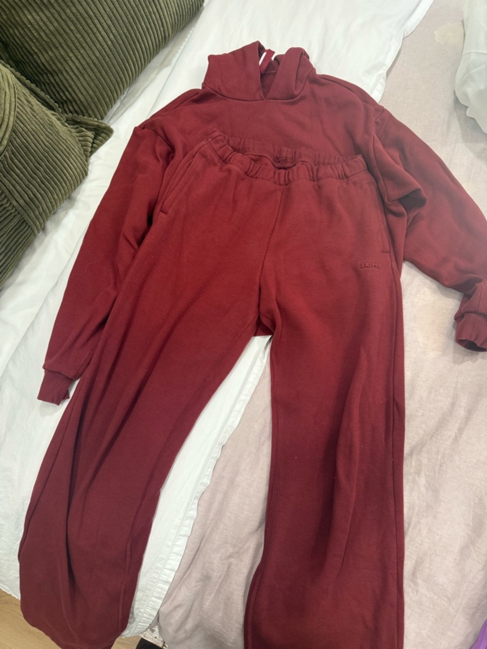 Skims Maroon sweat suit